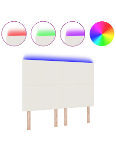 Testiera LED con luci a strisce a LED Crema 160 cm Poliestere 2