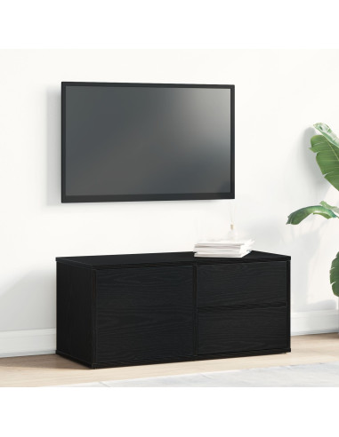 Mobile TV Rovere Nero 80 x 34 x 36 cm Legno multistrato
