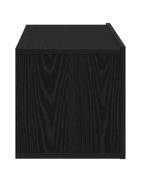 Mobile TV a muro in legno finto rovere nero 100x30x30 cm