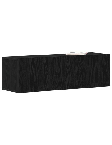 Mobile TV Rovere Nero 100 x 30 x 30 cm Legno multistrato