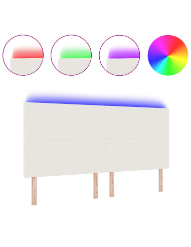 Testiera LED con luci a strisce a LED Crema 200 cm Poliestere