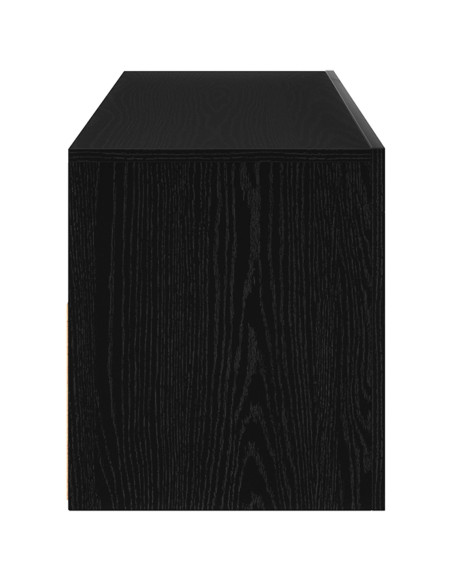 Mobile TV  con luci LED, Nero Rovere 90x35x40 cm in legno ingegnerizzato