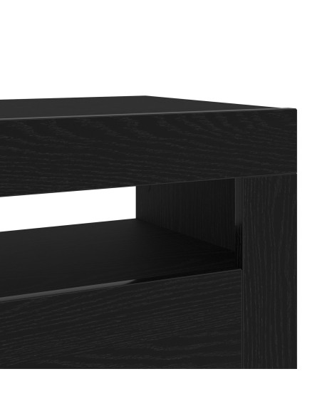 Mobile per TV  con luci LED Rovere Nero 60x35x40 cm in legno ingegnerizzato