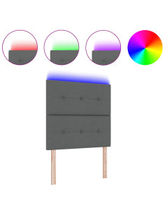 Testiera LED con testiera Grigio scuro 90 cm Poliestere 2