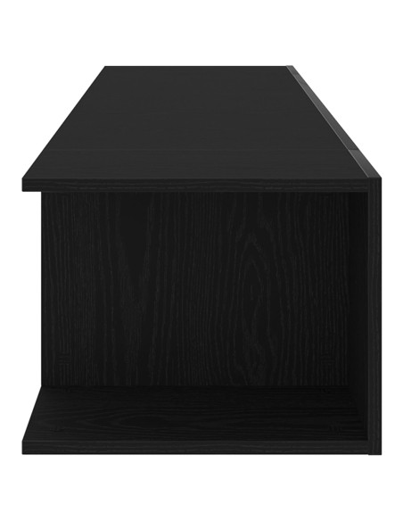 Mobile TV  con luci LED, Nero Rovere, 135x39x30cm, in legno ingegnerizzato