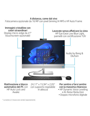 HP EliteOne 870 G9 Intel® Core™ i7 i7-14700 68,6 cm (27") 1920 x 1080 Pixel PC All-in-one 32 GB DDR5-SDRAM 1 TB SSD Windows 1