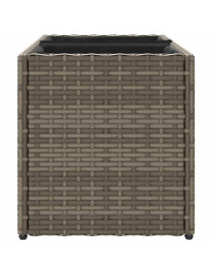 Fioriere da Giardino con 2 Vasi Grigie 72x30x32 cm Polyrattan 2