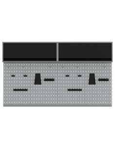 Set di armadi per attrezzi con lo scaffale 6 pcs Nero