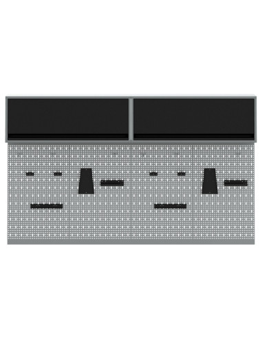 Set di armadi per attrezzi con lo scaffale 6 pcs Nero