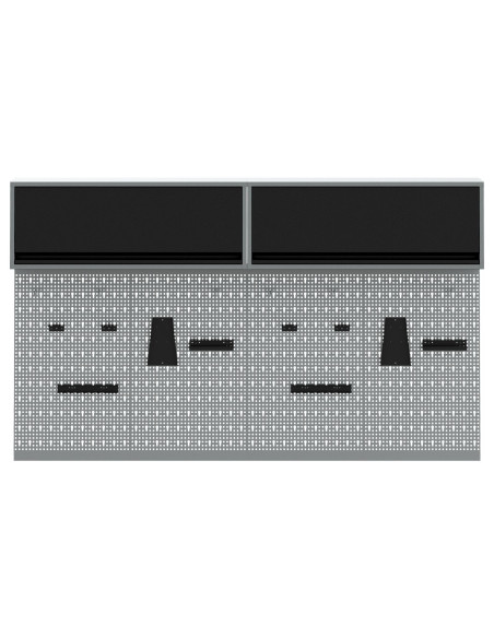 Set di armadi per attrezzi con lo scaffale 6 pcs Nero