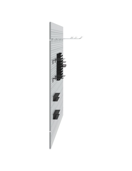 Pannelli per attrezzi 3 pcs con 15 accessori grigi 50x80 cm in acciaio