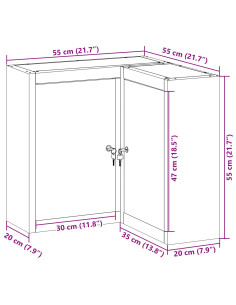 Mobile per attrezzi con blocco Nero e Grigio 55 x 55 x 55 cm