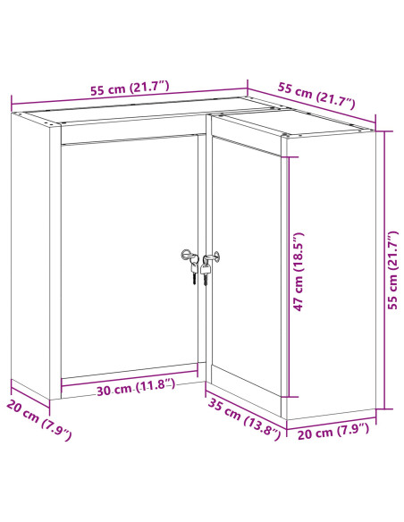 Mobile per attrezzi con blocco Nero e Grigio 55 x 55 x 55 cm