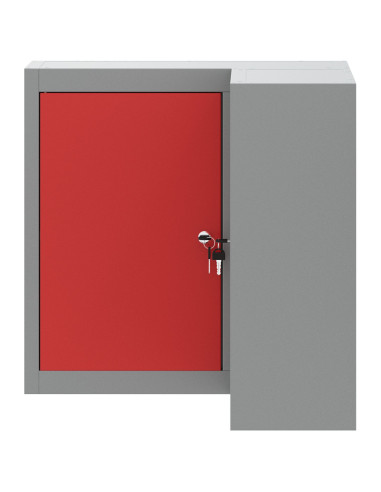 Mobile per attrezzi con blocco Rosso e Grigio 55 x 55 x 55 cm