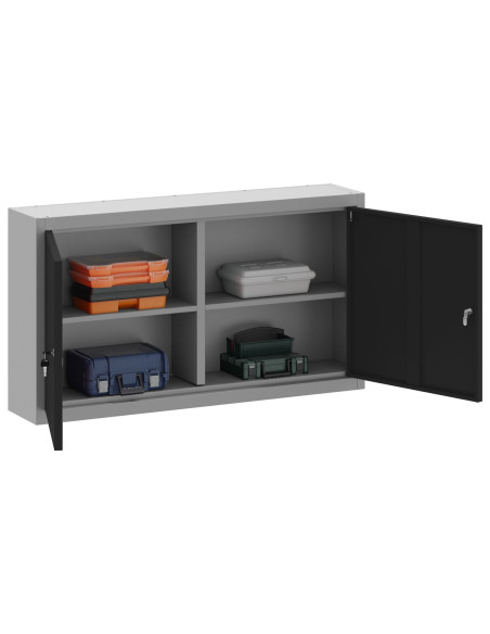 Mobile per attrezzi con blocco Nero e Grigio 50 x 20 x 55 cm