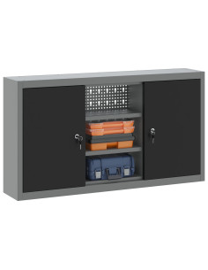 Mobile per attrezzi con blocco Nero e Grigio 50 x 20 x 55 cm