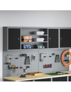 Mobile per attrezzi con blocco Nero e Grigio 50 x 20 x 55 cm