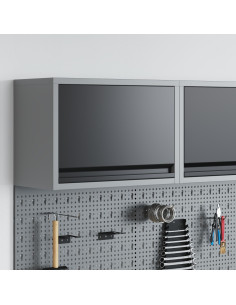 Mobile per attrezzi Nero e Grigio 50 x 25 x 35 cm