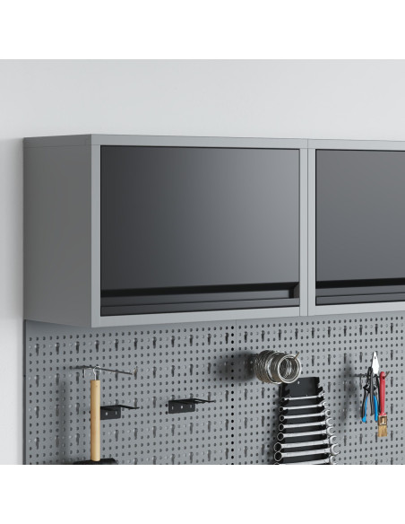 Mobile per attrezzi Nero e Grigio 50 x 25 x 35 cm