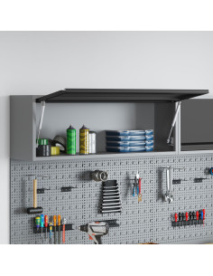 Mobile per attrezzi Nero e Grigio 100 x 25 x 35 cm