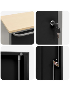 Banco da lavoro con lo scaffale Nero e Grigio 75 x 45 x 85 cm