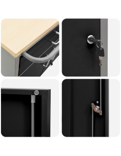 Banco da lavoro con cassetto Nero e Grigio 75 x 45 x 85 cm