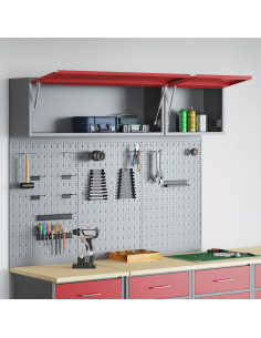 Set di armadi per attrezzi con lo scaffale 5 pcs Rosso 2