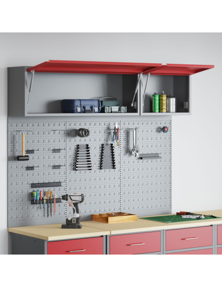 Set di armadi per attrezzi con lo scaffale 5 pcs Rosso