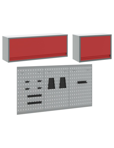 Set di armadi per attrezzi con lo scaffale 5 pcs Rosso