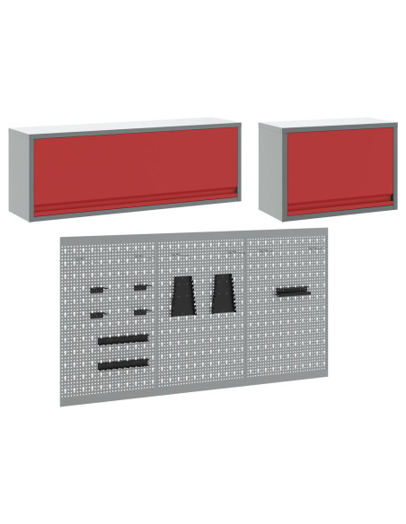Set di armadi per attrezzi con lo scaffale 5 pcs Rosso