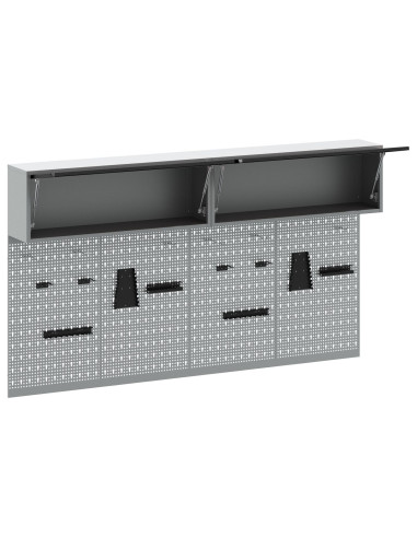 Set di armadi per attrezzi con lo scaffale 6 pcs Nero