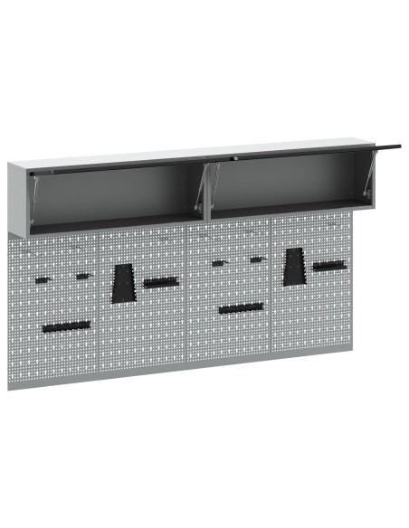 Set di armadi per attrezzi con lo scaffale 6 pcs Nero