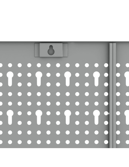 Pannelli pegboard  2 pezzi con 8 accessori Grigio 50x60 cm Acciaio