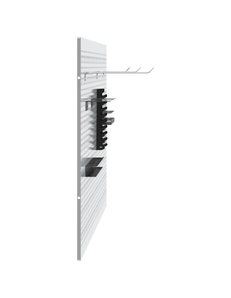 Pannelli pegboard  2 pezzi con 8 accessori Grigio 50x60 cm Acciaio