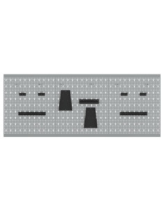 Pannello per attrezzi 3 pcs Grigio 150 x 1 x 60 cm 2