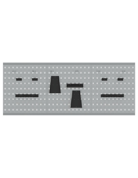 Pegboard 3 pezzi con 15 accessori Grigio 50x60 cm Acciaio