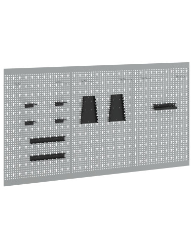 Pannello per attrezzi 3 pcs Grigio 150 x 1 x 80 cm