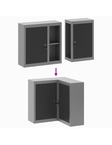 Mobile per attrezzi con blocco Nero e Grigio 55 x 55 x 55 cm