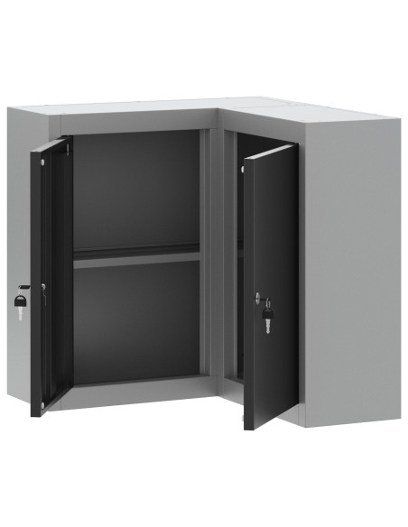 Mobile per attrezzi con blocco Nero e Grigio 55 x 55 x 55 cm