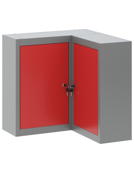 Mobile per attrezzi con blocco Rosso e Grigio 55 x 55 x 55 cm