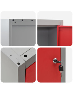 Mobile per attrezzi con blocco Rosso e Grigio 50 x 20 x 55 cm 2