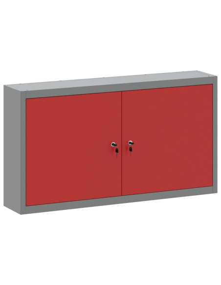 Armadio per attrezzi a muro  Rosso 100x20x55 cm Acciaio