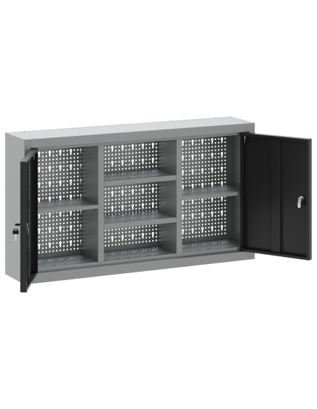 Mobile per attrezzi con blocco Nero e Grigio 50 x 20 x 55 cm