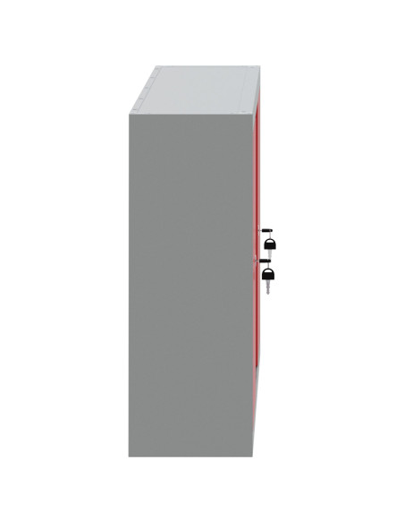 Armadio da Utensili a Muro con Pannello Perforato Rosso 100x20x55 cm in Acciaio
