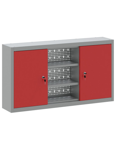 Mobile per attrezzi con blocco Rosso e Grigio 50 x 20 x 55 cm