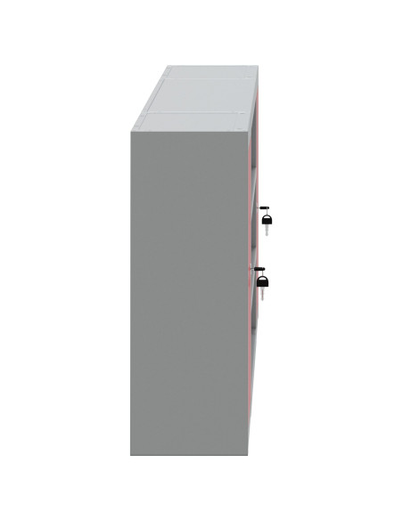 Armadio da Tool a Muro con Pegboard Rosso 150x20x55 cm in Acciaio
