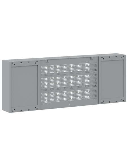 Armadio da Tool a Muro con Pegboard Rosso 150x20x55 cm in Acciaio
