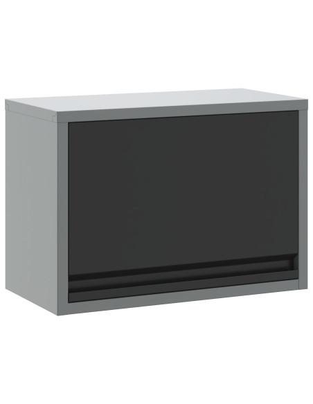 Mobiletto da parete  con porta a sollevamento a gas, Nero 50x25x35 cm