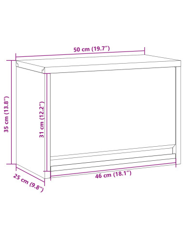Mobile per attrezzi Nero e Grigio 50 x 25 x 35 cm