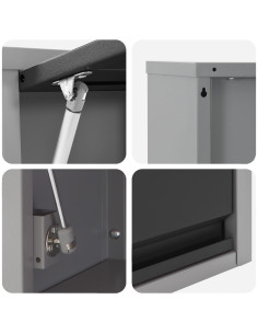 Mobile per attrezzi Nero e Grigio 100 x 25 x 35 cm 2